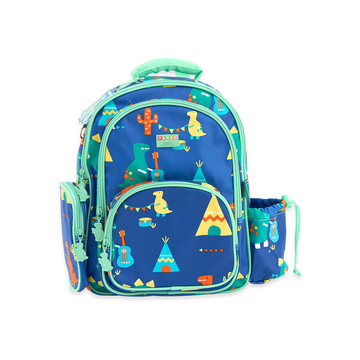Penny Scallan Blue with Green Lining Large Backpack Front view