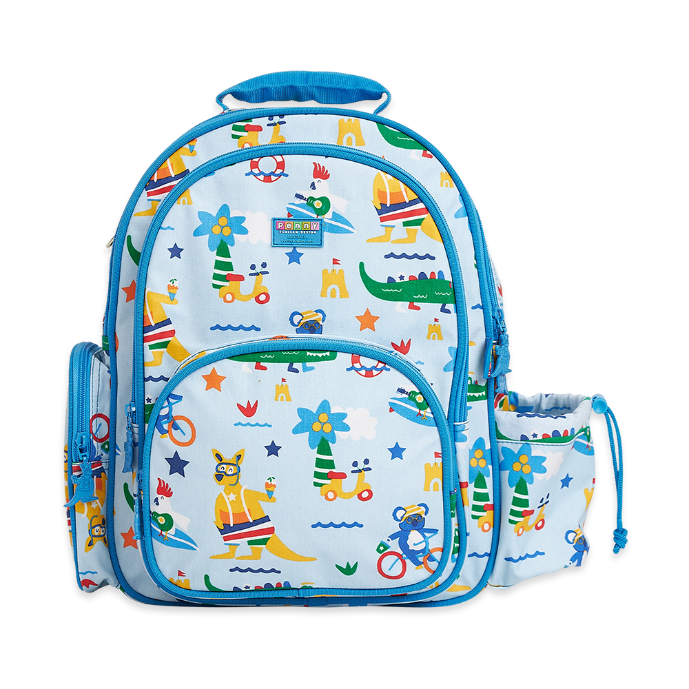 Penny Scallan Light Blue Animal Embedded Large Backpack Front view