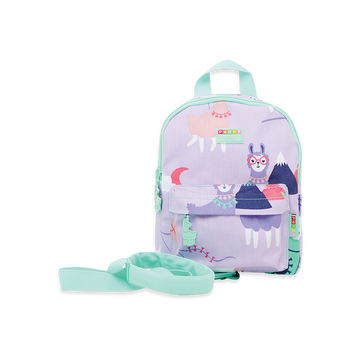 Penny Scallan Purple with Light Green Lining mini Backpack Front view
