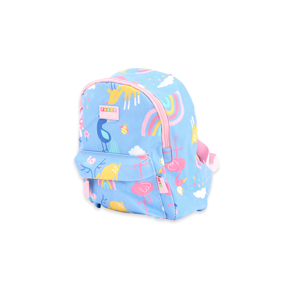 Penny Scallan Light Blue With Pink Lining mini Backpack Front view