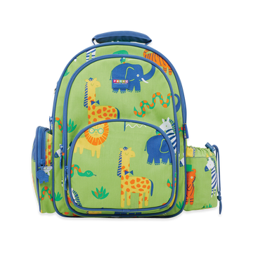 Penny Scallan Green with Blue Lining Large Backpack Front view