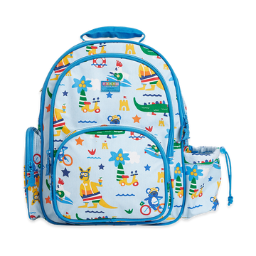 Penny Scallan Light Blue Animal Embedded Large Backpack Front view