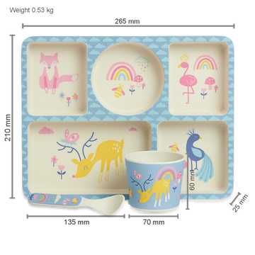 Bamboo Divided Plate Set - Rainbow Days